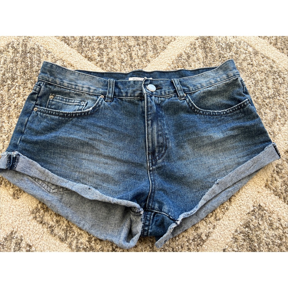 Billabong Women's Size 27 / Size 4 (27" Waist) Blue Denim Shorts Button-